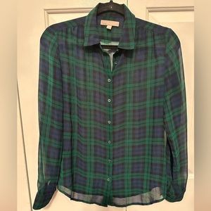 Banana Republic - Sheer Plaid Button-Down - XS